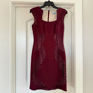 Antonio Melani Burgundy Sleeveless Midi Dress